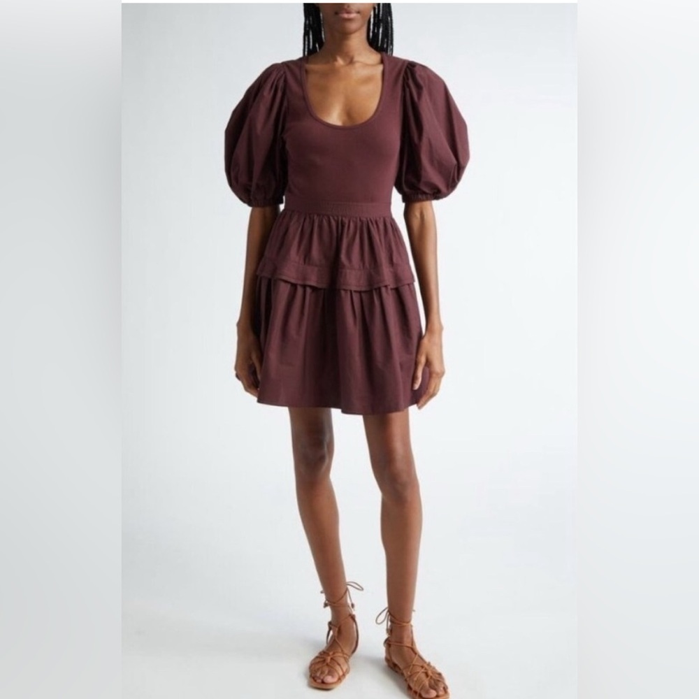 NWT Ulla Johnson Tilda Mixed Media Women’s Brown Minidress Small - Picture 5 of 8